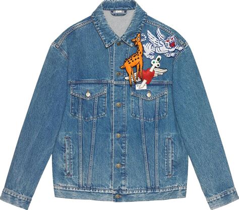 denim jacket with brooches gucci price|gucci coats for women.